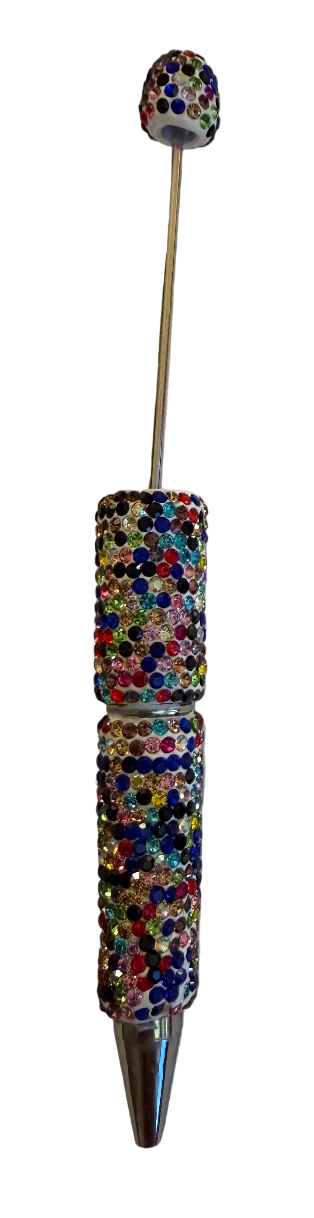 RBB1 Rainbow Confetti Bling Beadable Pen